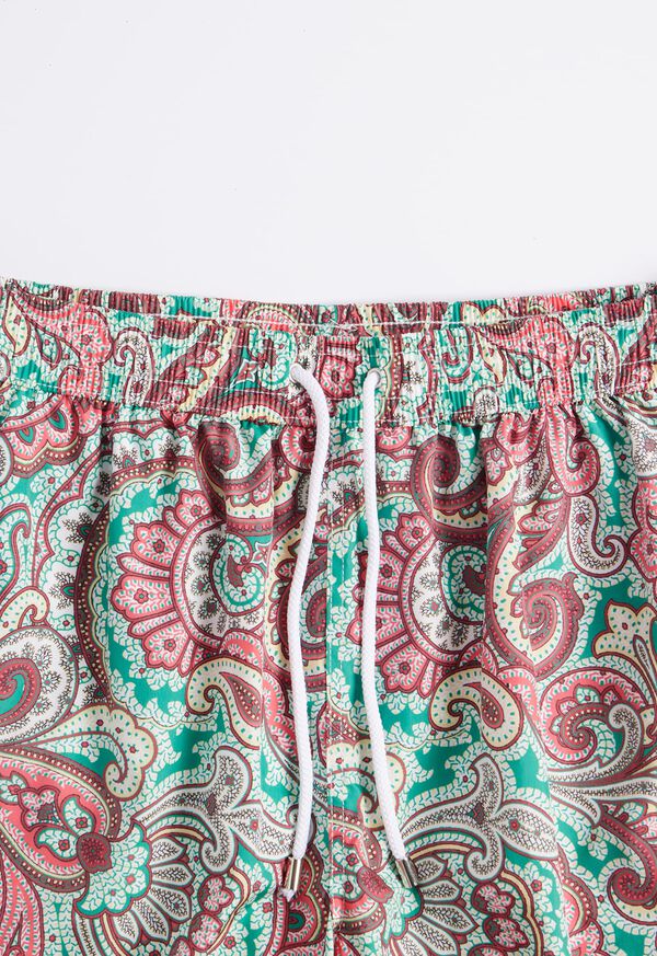 Paul Stuart Paisley Print Swim Trunk Green / Red | AU_PAUL17434