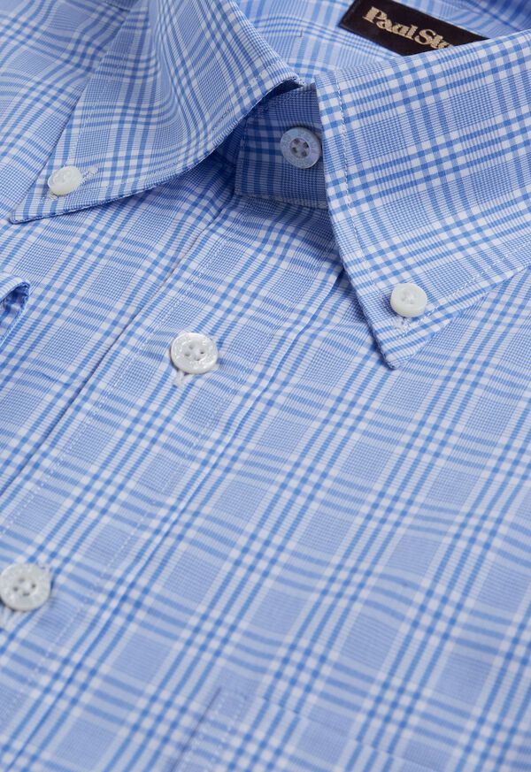 Paul Stuart Plaid Cotton Light Blue | AU_PAUL67415