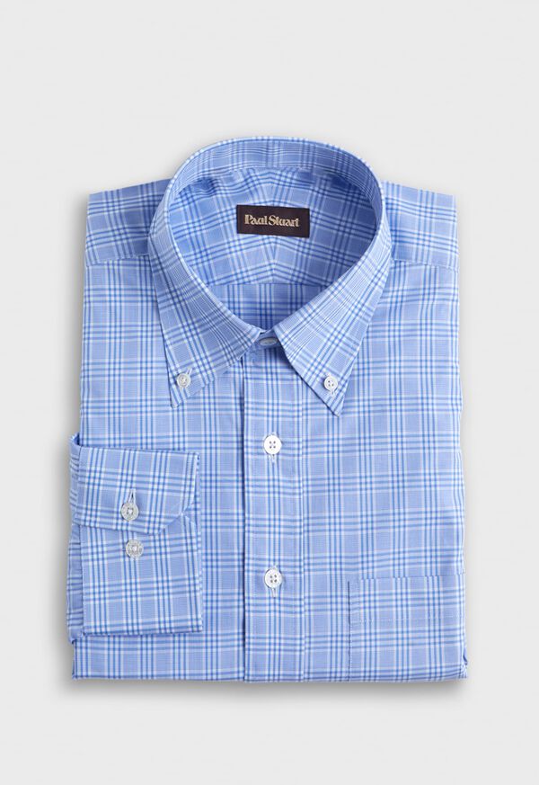 Paul Stuart Plaid Cotton Light Blue | AU_PAUL67415