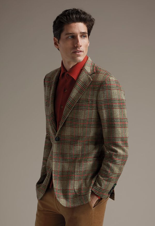 Paul Stuart Plaid Wool Soft Constructed Brown / Green | AU_PAUL95136