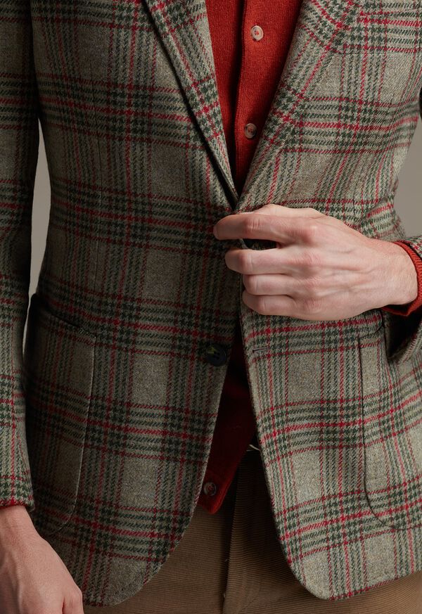 Paul Stuart Plaid Wool Soft Constructed Brown / Green | AU_PAUL95136