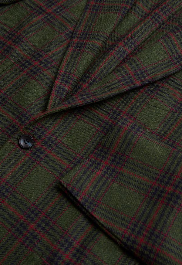 Paul Stuart Plaid Wool Soft Constructed Green / Red | AU_PAUL13624