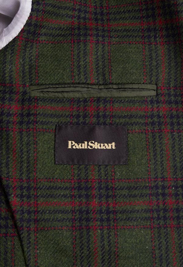 Paul Stuart Plaid Wool Soft Constructed Green / Red | AU_PAUL13624