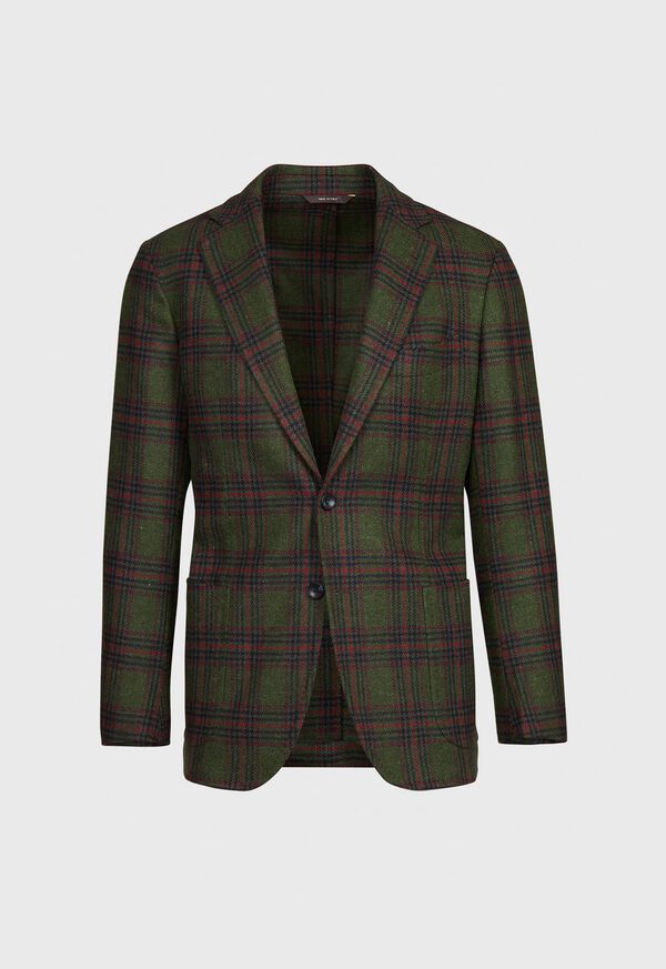 Paul Stuart Plaid Wool Soft Constructed Green / Red | AU_PAUL13624