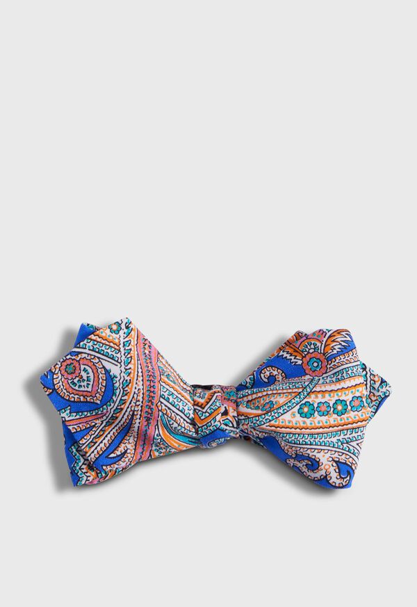 Paul Stuart Printed Habotai Silk Paisley Bow Royal | AU_PAUL92092