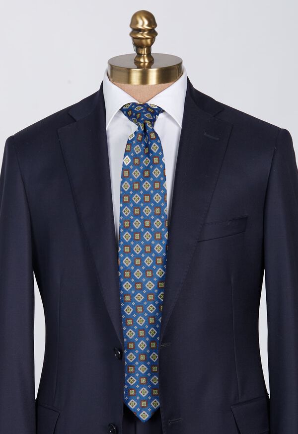 Paul Stuart Printed Linen Medallion Blue | AU_PAUL22061