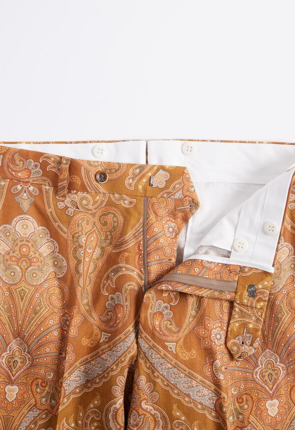 Paul Stuart Printed Paisley Linen Gold | AU_PAUL97438