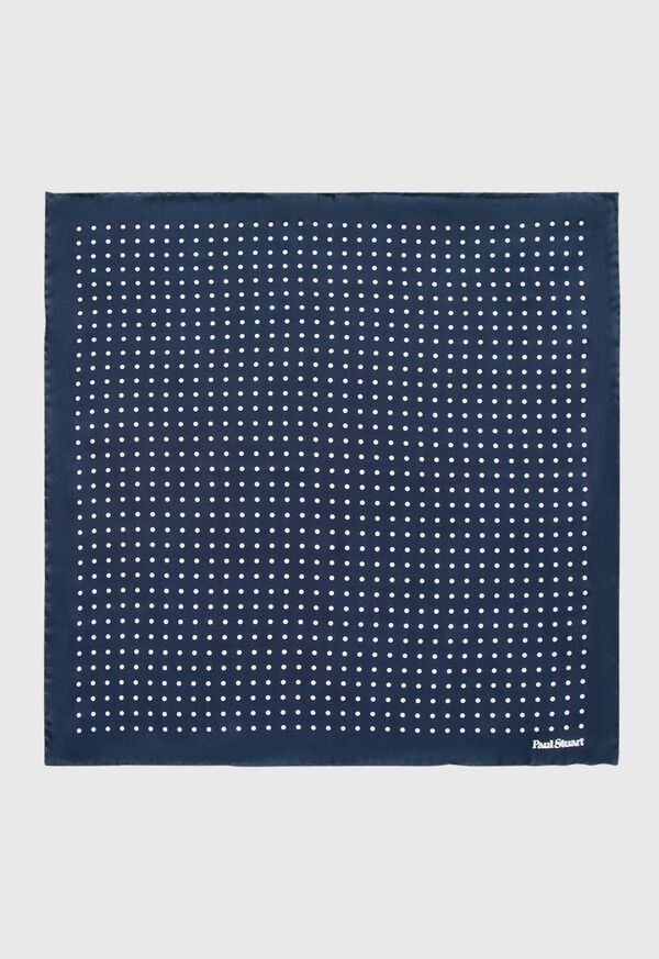 Paul Stuart Printed Silk Dot Navy / Cream | AU_PAUL89687