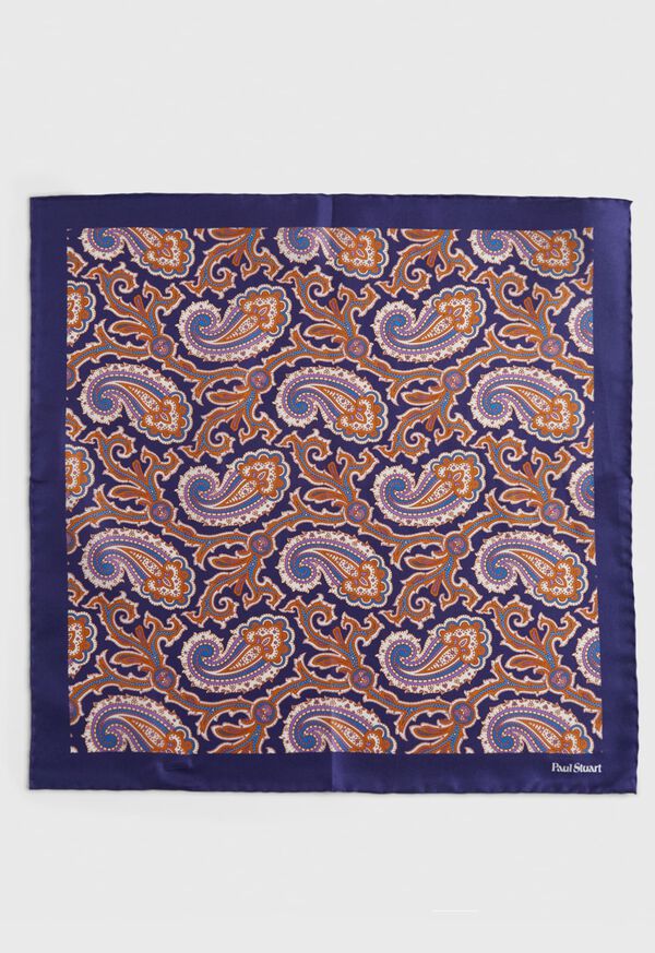 Paul Stuart Printed Silk Paisley Navy | AU_PAUL68015