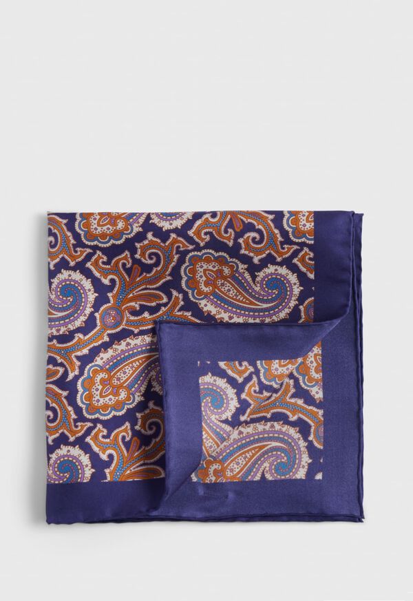 Paul Stuart Printed Silk Paisley Navy | AU_PAUL68015