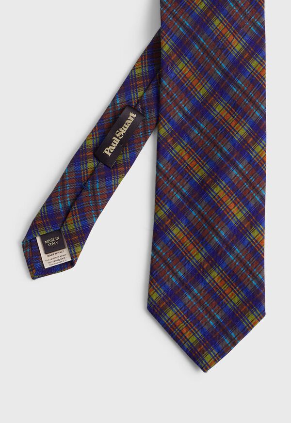 Paul Stuart Printed Wool Plaid Royal Blue | AU_PAUL78017