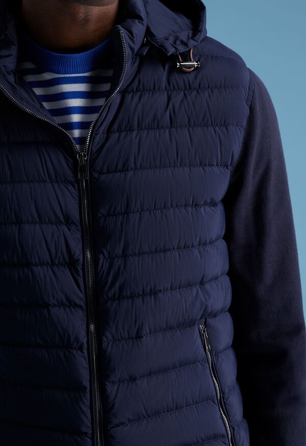 Paul Stuart Quilted Jacket with Hood Navy | AU_PAUL94887