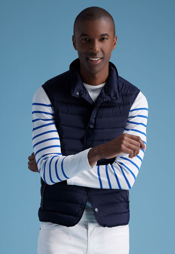 Paul Stuart Quilted Nylon Vest Navy | AU_PAUL71265