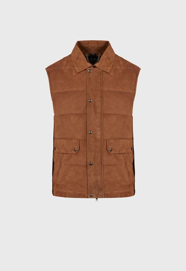 Paul Stuart Quilted Shearling Vest Brown | AU_PAUL61719