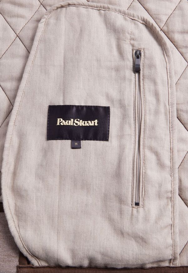 Paul Stuart Quilted Suede Vest Grey Brown | AU_PAUL84023