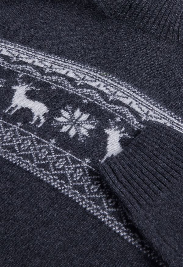 Paul Stuart Reindeer & Snowflake Turtleneck Grey | AU_PAUL84838