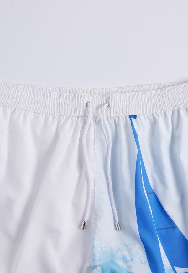 Paul Stuart Sailboat Swim Trunk White / Blue | AU_PAUL72085