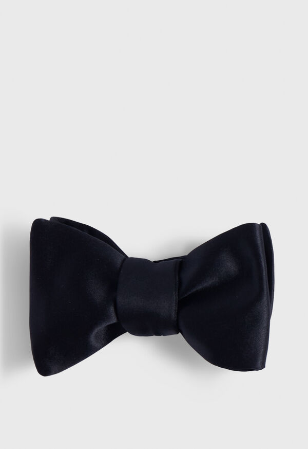 Paul Stuart Satin Blunt Edge Bow Black | AU_PAUL48820