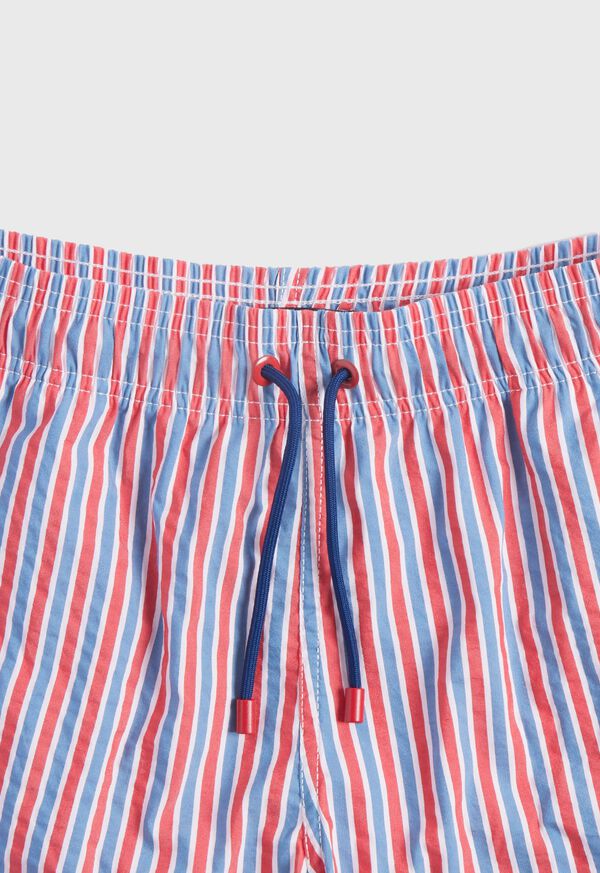 Paul Stuart Seersucker Swim Trunk Red / Blue | AU_PAUL45352