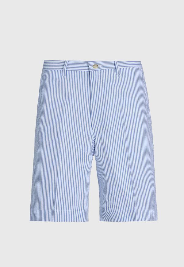 Paul Stuart Seersucker Walk Short Blue | AU_PAUL93328