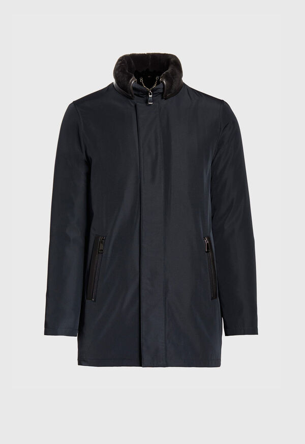 Paul Stuart Shearling Rain Jacket Navy | AU_PAUL59063