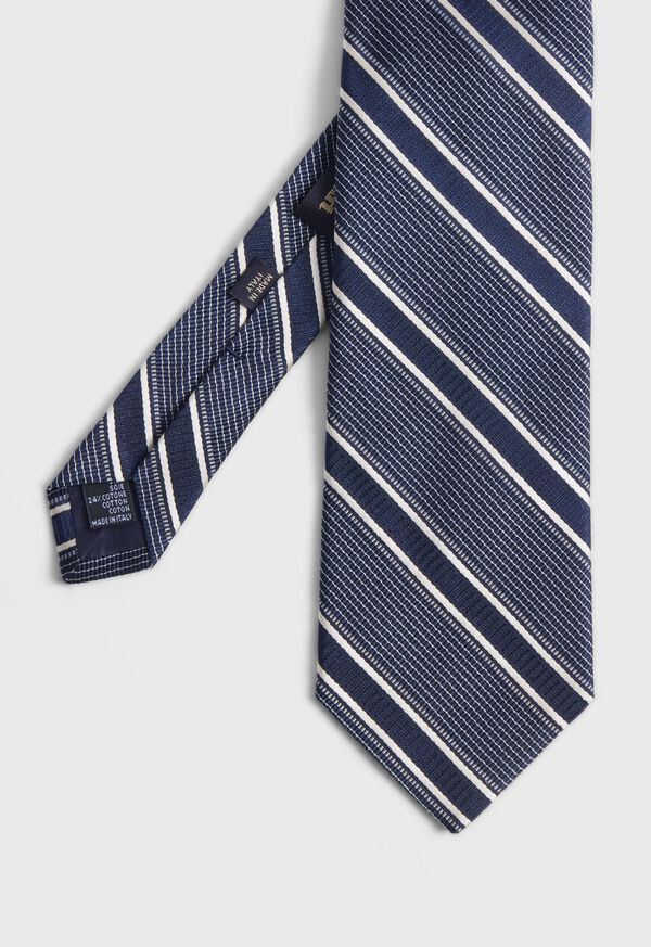 Paul Stuart Silk Jacquard Macclesfield Stripe Blue | AU_PAUL47455