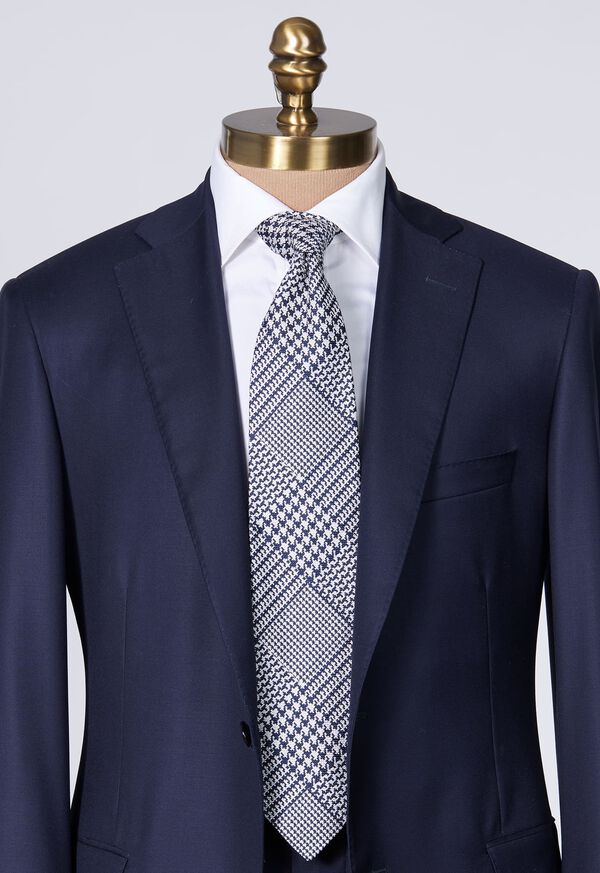 Paul Stuart Silk Jacquard Plaid Blue | AU_PAUL45309