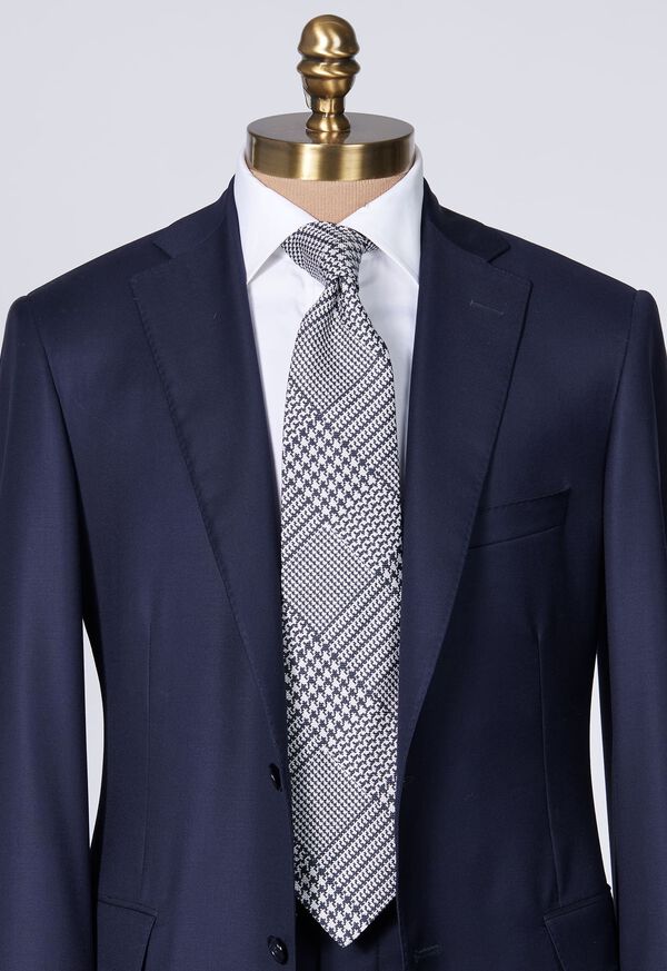 Paul Stuart Silk Jacquard Plaid Silver | AU_PAUL67379