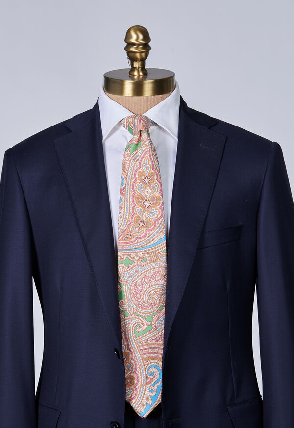 Paul Stuart Silk Paisley Mint | AU_PAUL40314