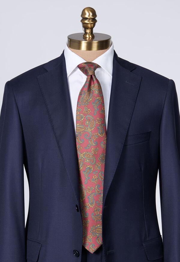 Paul Stuart Silk Paisley Print Burgundy | AU_PAUL90704