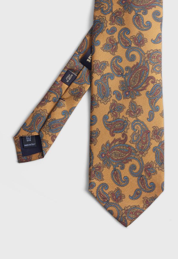 Paul Stuart Silk Paisley Print Gold | AU_PAUL76807