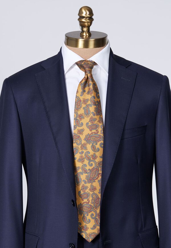 Paul Stuart Silk Paisley Print Gold | AU_PAUL76807