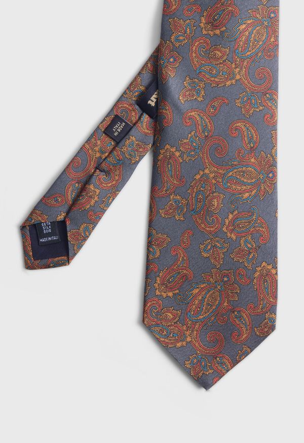 Paul Stuart Silk Paisley Print Navy | AU_PAUL41841