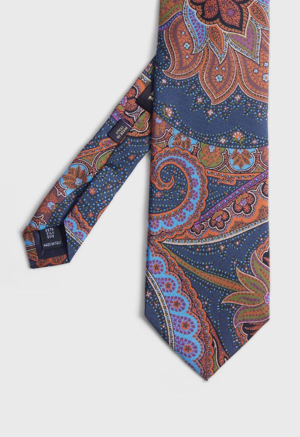 Paul Stuart Silk Paisley Print Navy | AU_PAUL41841