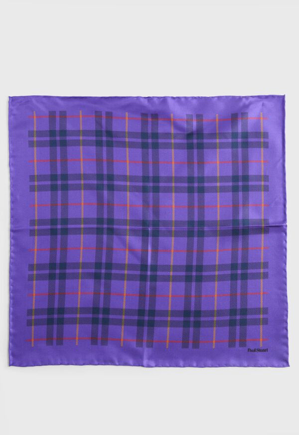 Paul Stuart Silk Plaid Print Purple | AU_PAUL51119