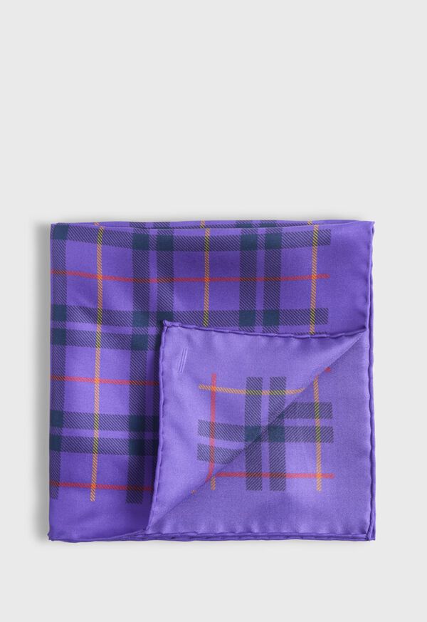 Paul Stuart Silk Plaid Print Purple | AU_PAUL51119