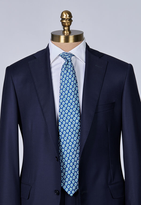 Paul Stuart Silk Twill Allover Pine Navy | AU_PAUL65418