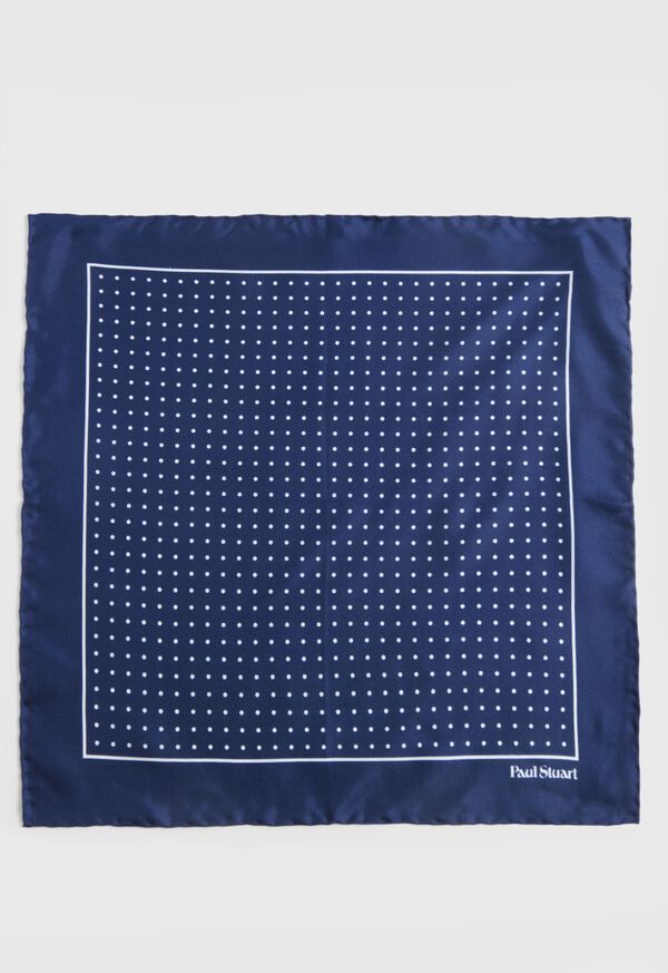 Paul Stuart Silk Twill Dot Print Navy / White | AU_PAUL49941