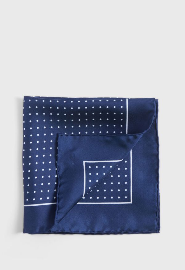 Paul Stuart Silk Twill Dot Print Navy / White | AU_PAUL49941