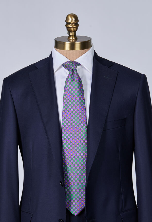 Paul Stuart Silk Twill Floral Medallion Purple | AU_PAUL95048