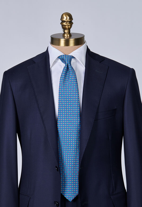 Paul Stuart Silk Twill Floral Medallion Blue | AU_PAUL77984