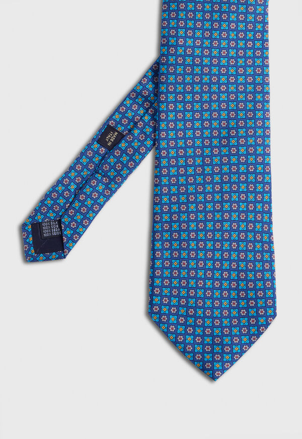 Paul Stuart Silk Twill Floral Medallion Blue | AU_PAUL77984