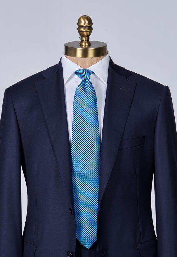 Paul Stuart Silk Twill Micro Medallion Blue | AU_PAUL39062