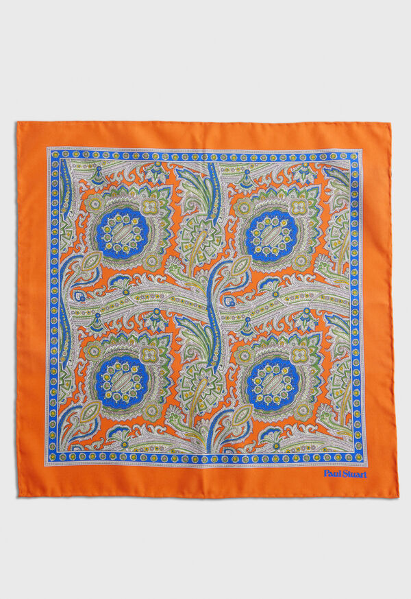 Paul Stuart Silk Twill Paisley Orange | AU_PAUL77351