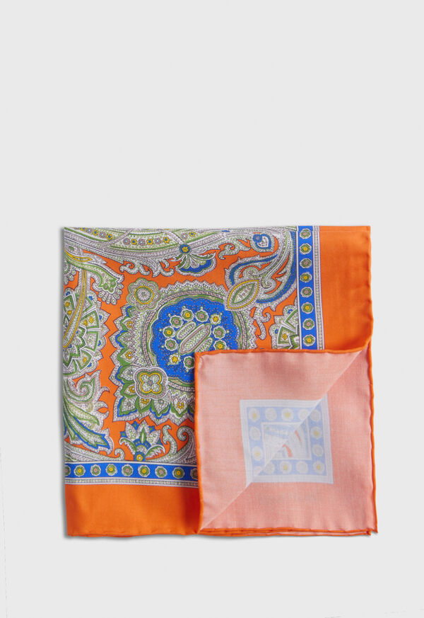 Paul Stuart Silk Twill Paisley Orange | AU_PAUL77351