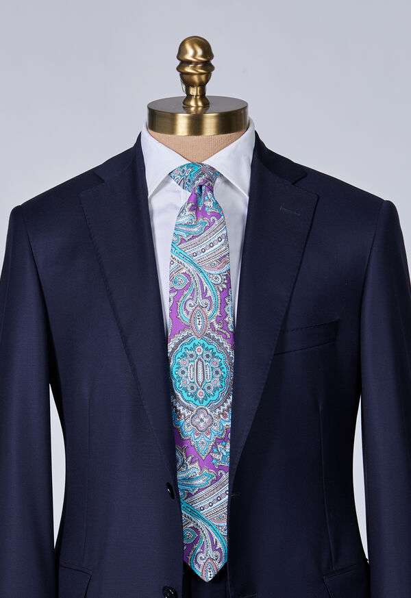 Paul Stuart Silk Twill Paisley Print Lavender | AU_PAUL41807