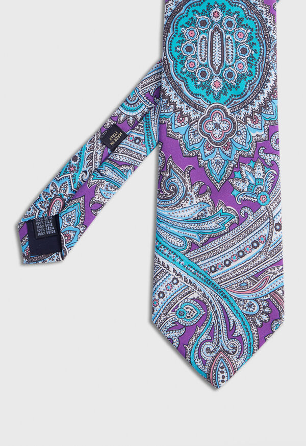 Paul Stuart Silk Twill Paisley Print Lavender | AU_PAUL41807