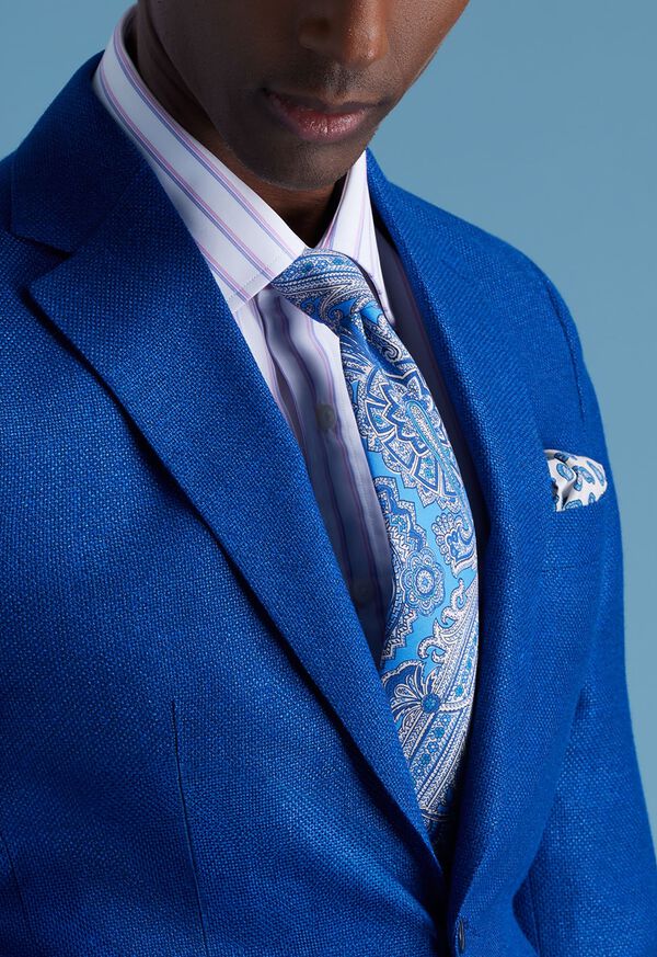 Paul Stuart Silk Twill Paisley Print Light Blue | AU_PAUL44515