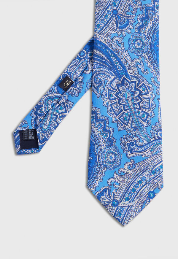 Paul Stuart Silk Twill Paisley Print Light Blue | AU_PAUL44515