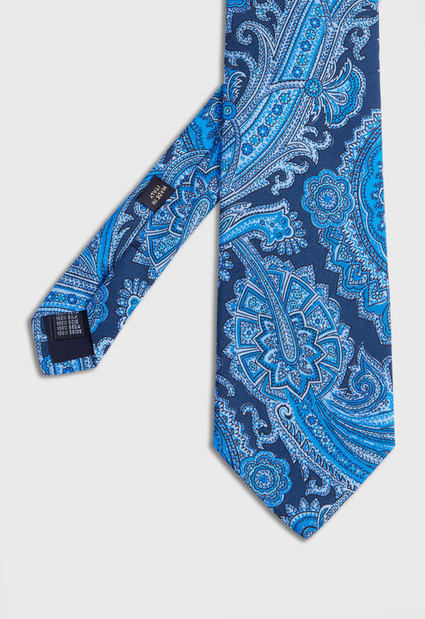 Paul Stuart Silk Twill Paisley Print Royal Blue | AU_PAUL81579